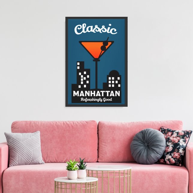 Manhattan Cocktail Wall Art (Insitu(LivingRoom))