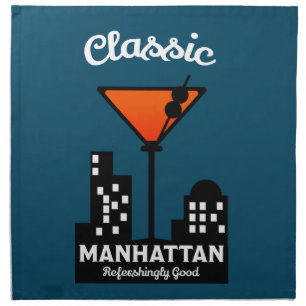 Manhattan Cocktail Wall Art Cloth Napkin