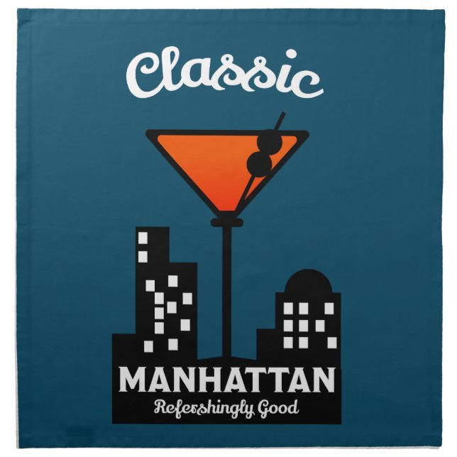 Manhattan Cocktail Wall Art Cloth Napkin (Front)