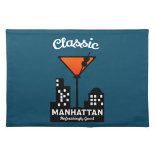 Manhattan Cocktail Wall Art Cloth Placemat