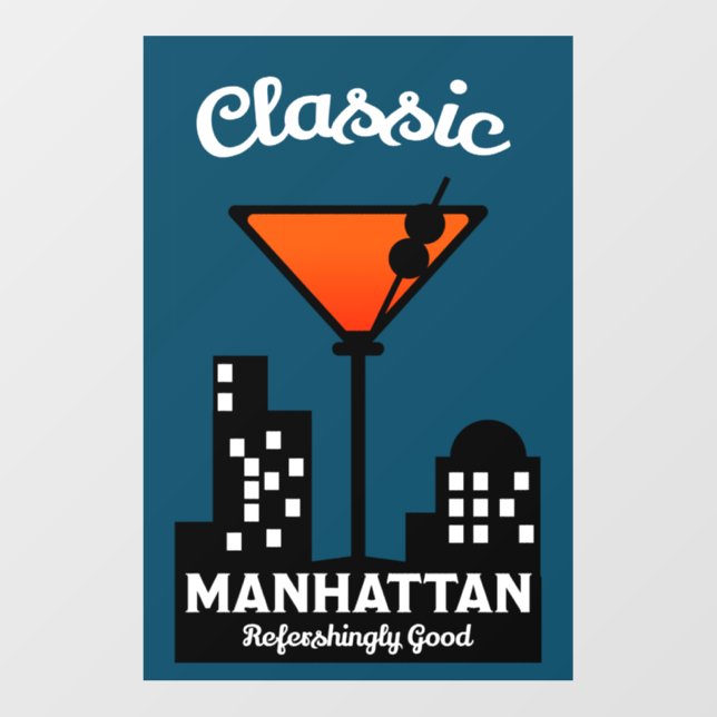Manhattan Cocktail Wall Art Decal (Front)