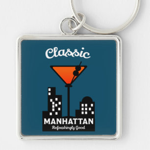 Manhattan Cocktail Wall Art Keychain
