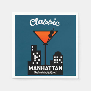 Manhattan Cocktail Wall Art Napkins