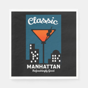 Manhattan Cocktail Wall Art Napkins