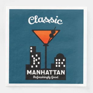 Manhattan Cocktail Wall Art Paper Dinner Napkins