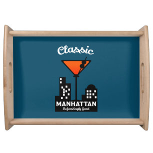 Manhattan Cocktail Wall Art Serving Tray
