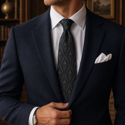 Manhattan Deco Jacquard Luxury Neck Tie