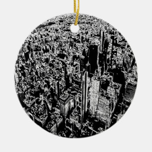 Manhattan designed ceramic ornament