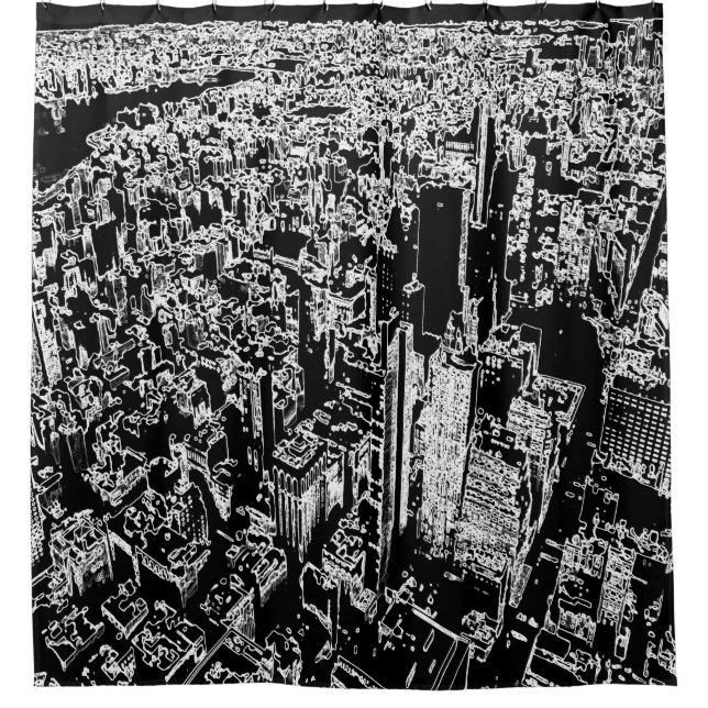 Manhattan designed shower curtain (Front)