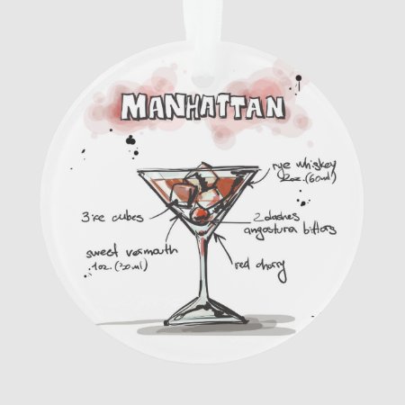 Manhattan Drink Recipe Design Ornament