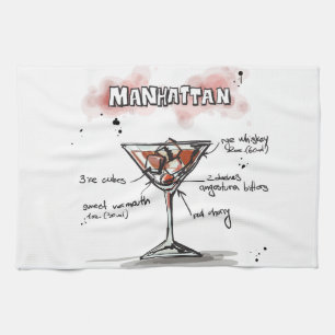 Manhattan Drink Recipe Design Towel