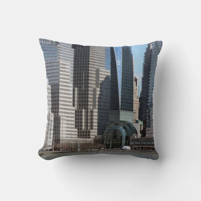 Manhattan Financial District Throw Pillow (Front)