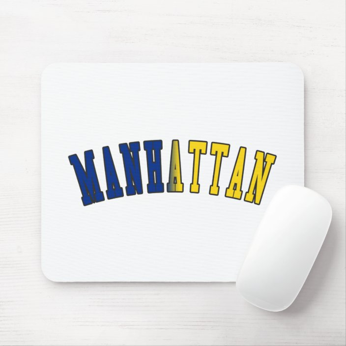 Manhattan in New York State Flag Colors Mousepad