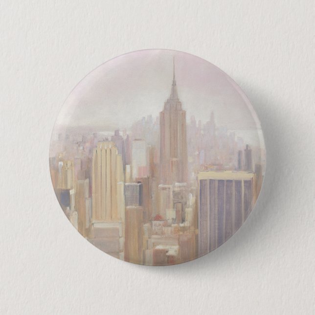 Manhattan in the Mist | New York City Button (Front)