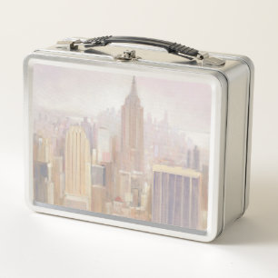 Manhattan in the Mist   New York City Metal Lunch Box