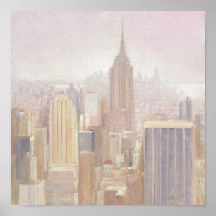 Manhattan in the Mist New York City Poster