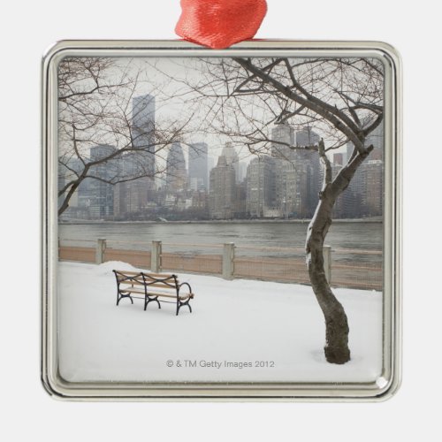 Manhattan in the Winter Metal Ornament