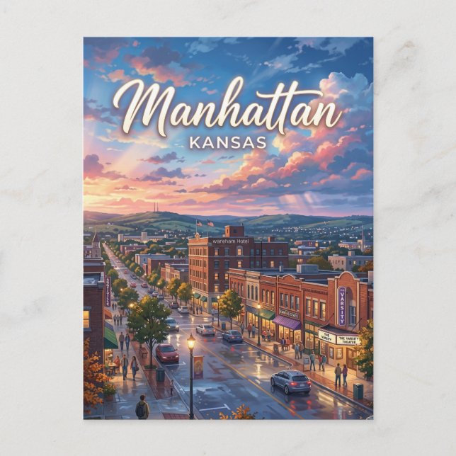 Manhattan Kansas Postcard (Front)