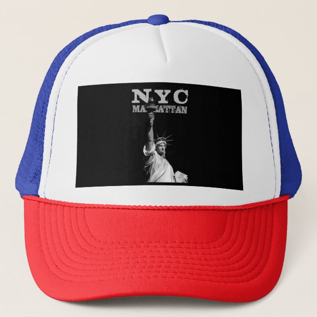 Manhattan Liberty Statue New York City Nyc Elegant Trucker Hat (Front)