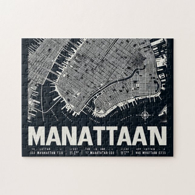 Manhattan Map Illustration  Jigsaw Puzzle (Horizontal)