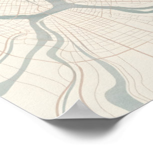 Manhattan Map Wall Art Poster Minimalist New York 