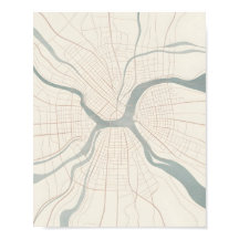 Manhattan Map Wall Art Poster Minimalist New York