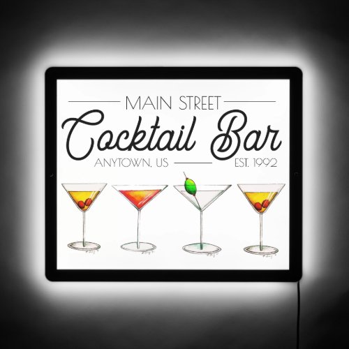 Manhattan Martini Cosmo Cocktail Bar Nightclub LED Sign