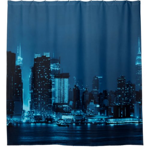 Manhattan midtown skyscrapers and New York City sk Shower Curtain