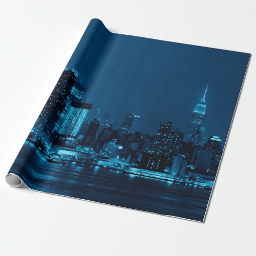 Manhattan midtown skyscrapers and New York City sk Wrapping Paper