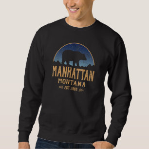 Manhattan Montana MT Big Sky Country Bear & Mounta Sweatshirt