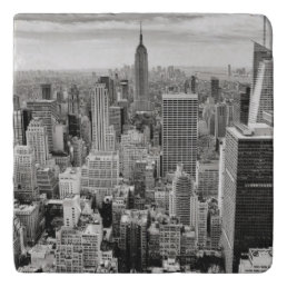 Manhattan, New York (black &amp; white panorama) Trivet
