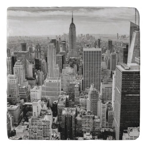 Manhattan New York black  white panorama Trivet