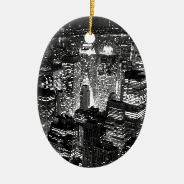 Manhattan New York City Ceramic Ornament (Front)