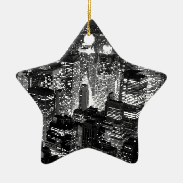 Manhattan New York City Ceramic Ornament (Front)