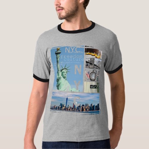 Manhattan New York City Nyc Liberty Statue Ny T_Shirt