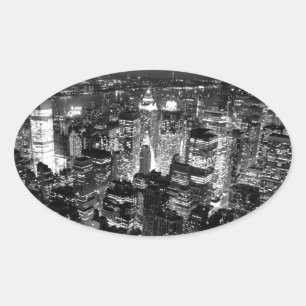 Manhattan New York City Oval Sticker