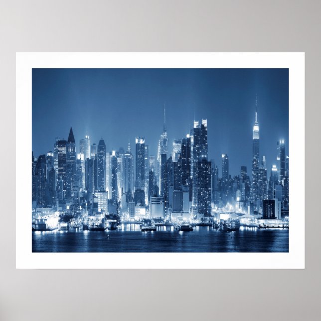 Manhattan New-York City Panoramic View Wood Poster (Front)