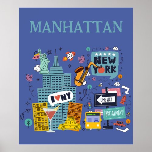 Manhattan New York City Poster