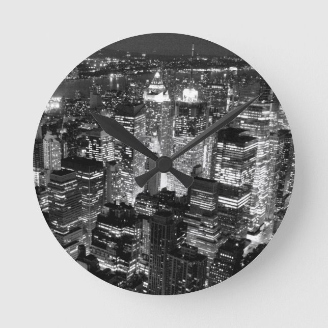 Manhattan New York City Round Clock (Front)