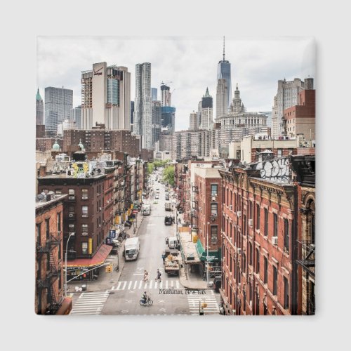 Manhattan New York cityscape photograph Magnet