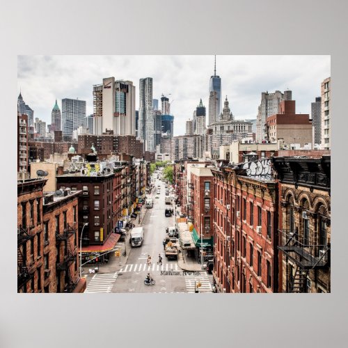 Manhattan New York cityscape photograph Poster