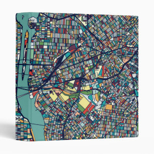 Manhattan New York Map 3 Ring Binder