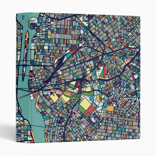 Manhattan New York Map 3 Ring Binder (Front/Spine)