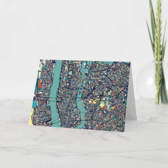 Manhattan New York Map Card (Front)