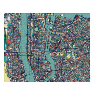 Manhattan New York Map Jigsaw Puzzle