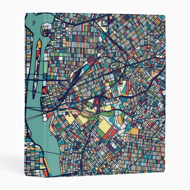 Manhattan New York Map Mini Binder (Front/Spine)