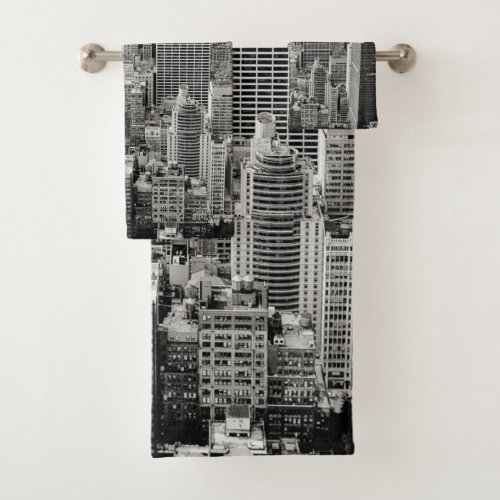 Manhattan New York panorama Bath Towel Set