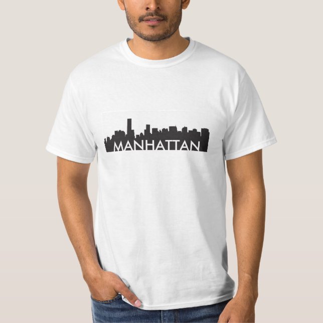 manhattan new york skyline silhouette america city T-Shirt (Front)