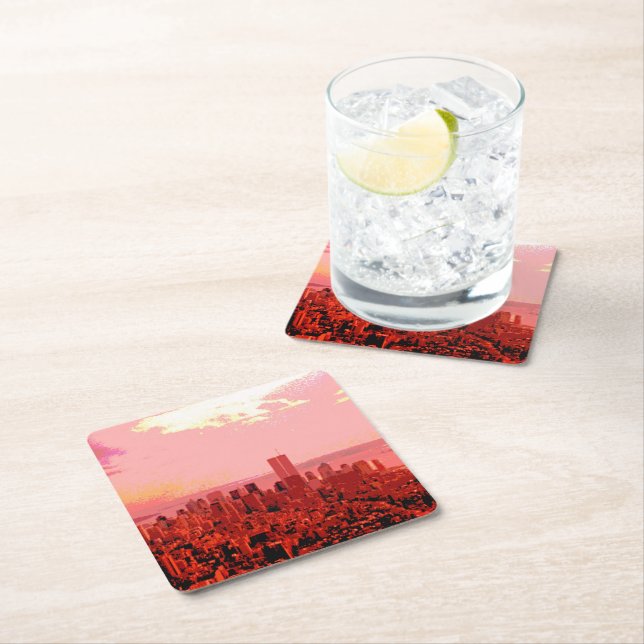 Manhattan, New York Square Paper Coaster (Insitu)