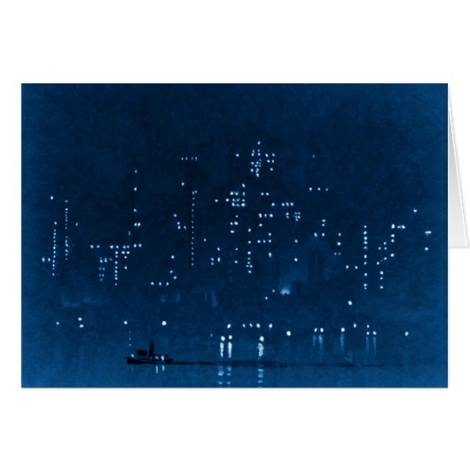 Manhattan Night Lights 1921 Cards (Front Horizontal)